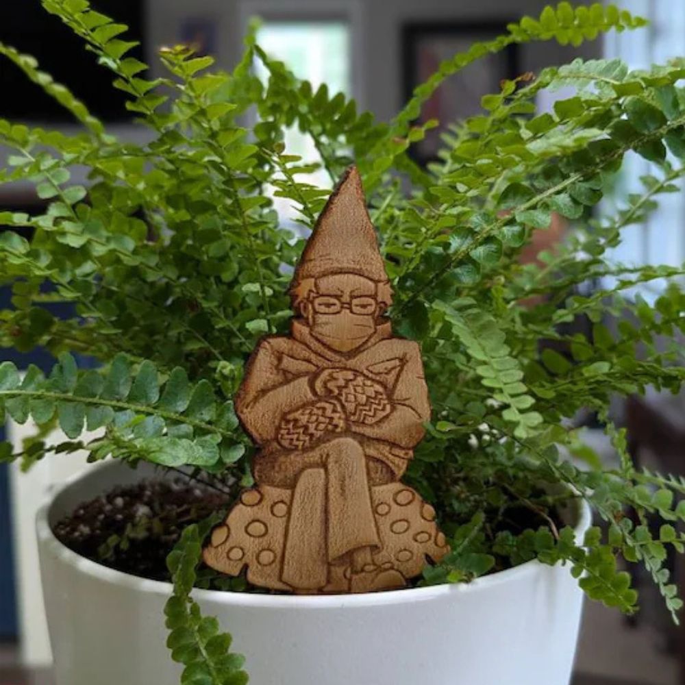 Bern in a fern ๐ Grumpy Bernie Gnome Plant - Garden Wood Stake