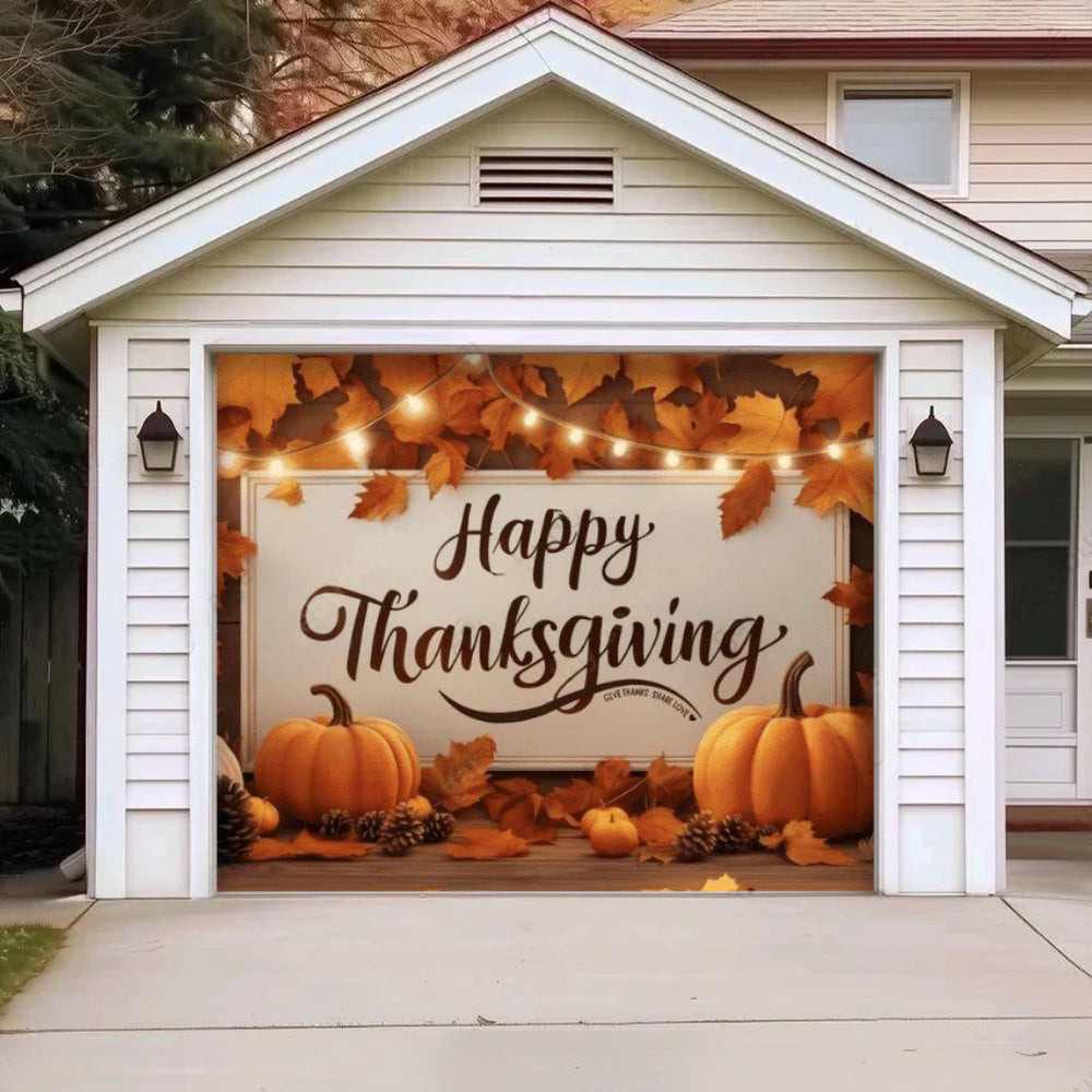 Happy Thanksgiving (B) Festive Garage Door Cover D482