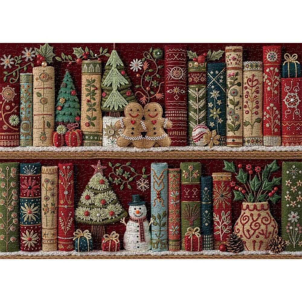 Christmas Bookshelf Puzzle 1000-Piece