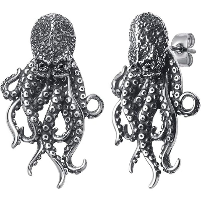Vintage Gothic Punk Octopus Earrings π