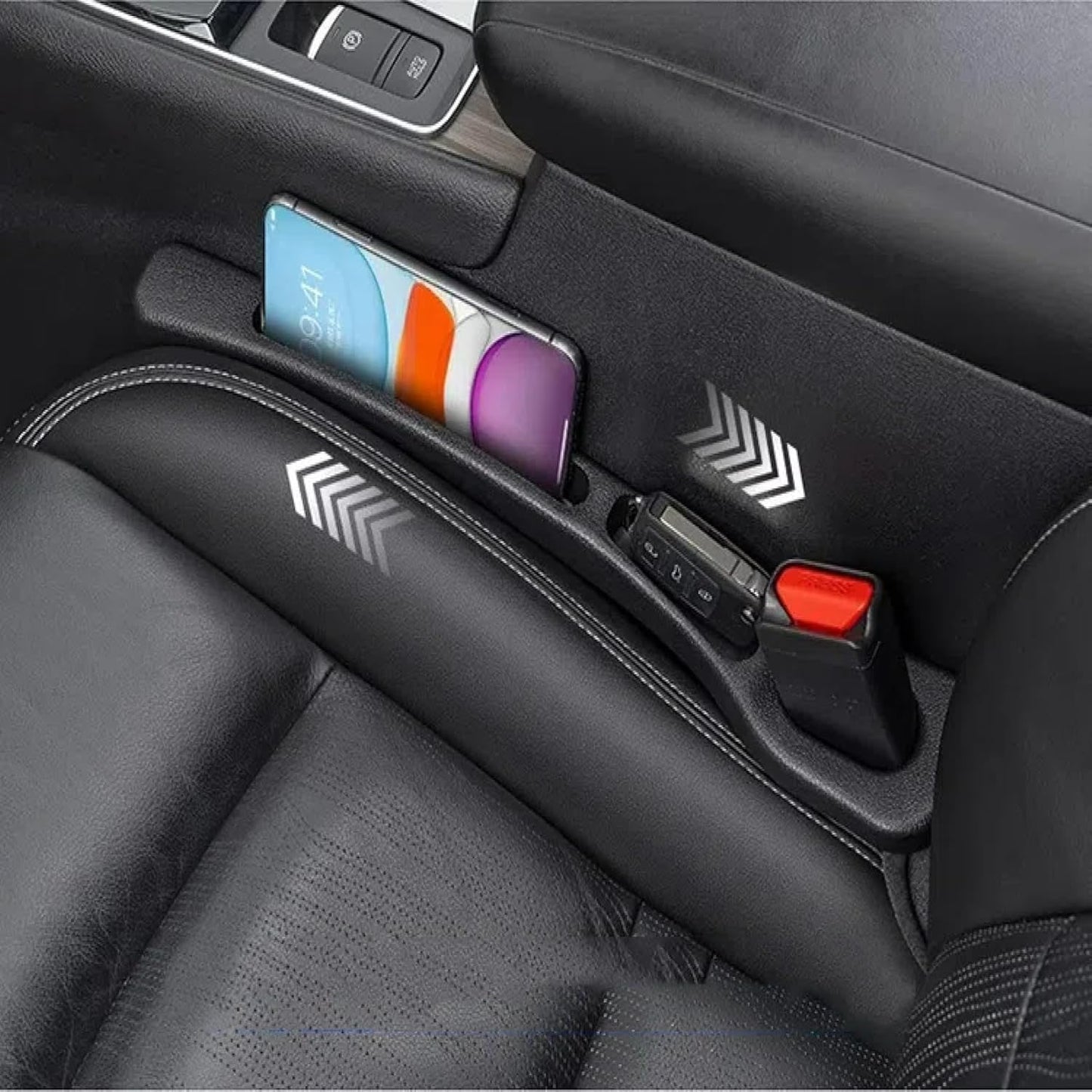 Dual-Slot Car Seat Gap Organizer - No More Lost Items - All Within Reach
