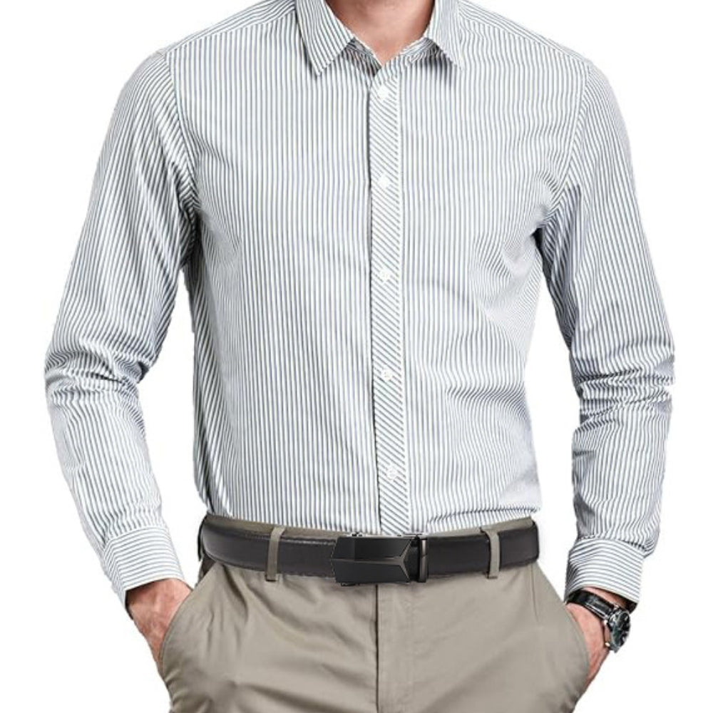 Leather Ratchet Belt With Adjustable Buckle - LR002