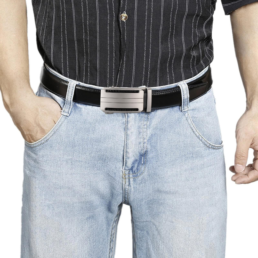 Leather Ratchet Belt With Adjustable Buckle - LR005