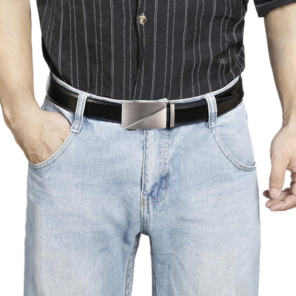 Leather Ratchet Belt With Adjustable Buckle - LR006