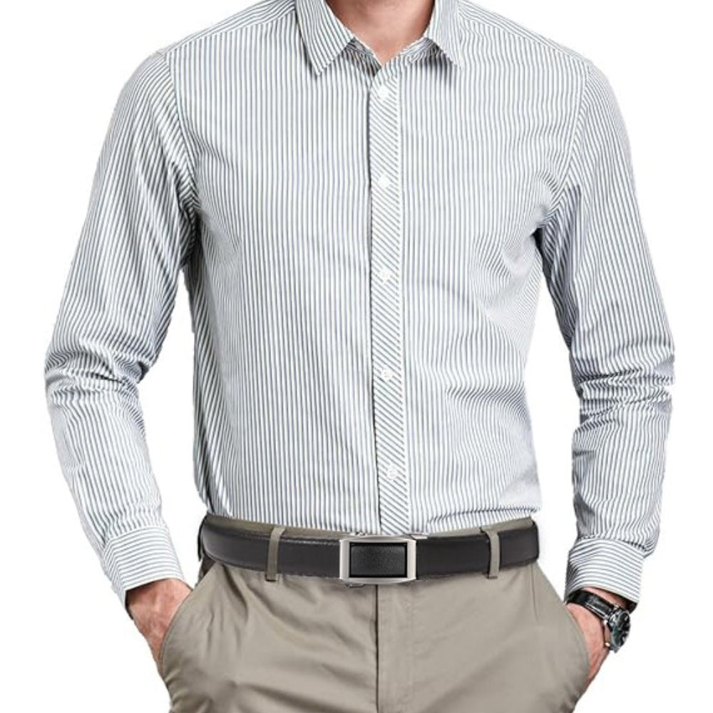 Leather Ratchet Belt With Adjustable Buckle - LR009