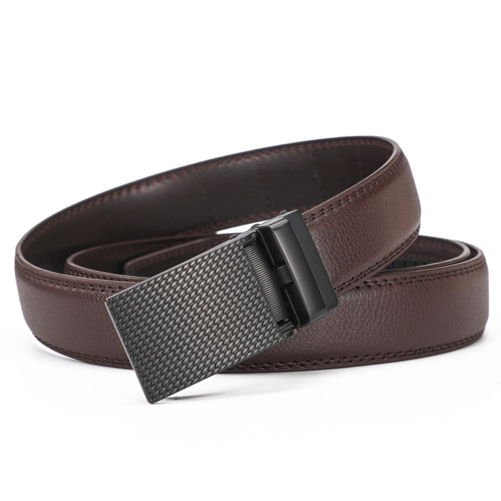 Leather Ratchet Belt With Adjustable Buckle - LR012