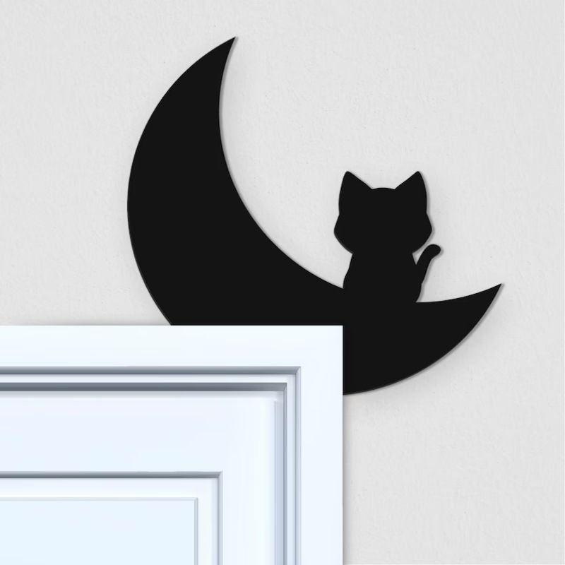 Moon Kitten Metal Door Topper DT064