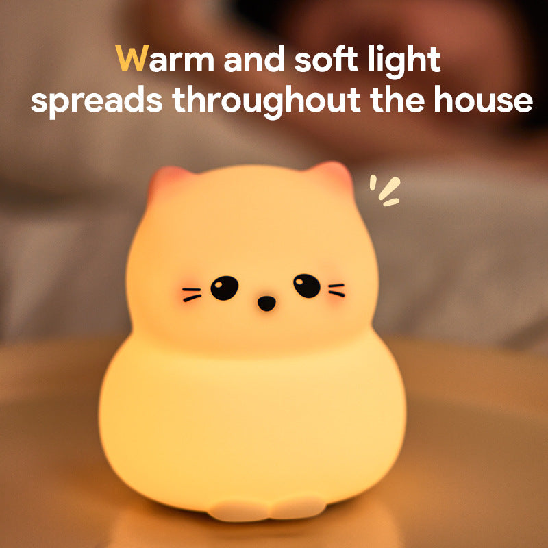 Animal Silicone Soft Night Lights with Touch Sensor - Cat