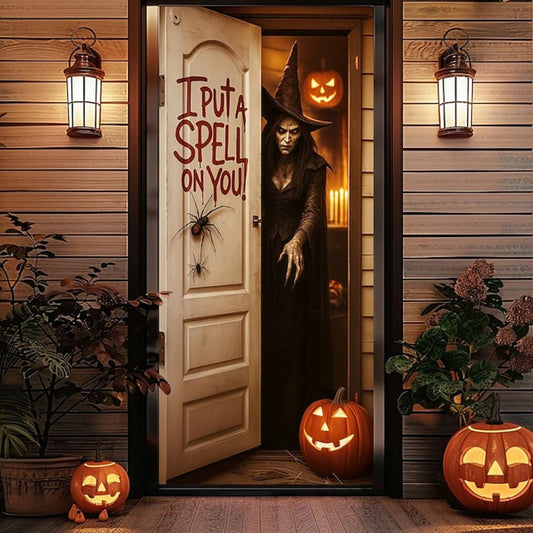 Halloween Spooky Door Covers Enchanting Witch SC005