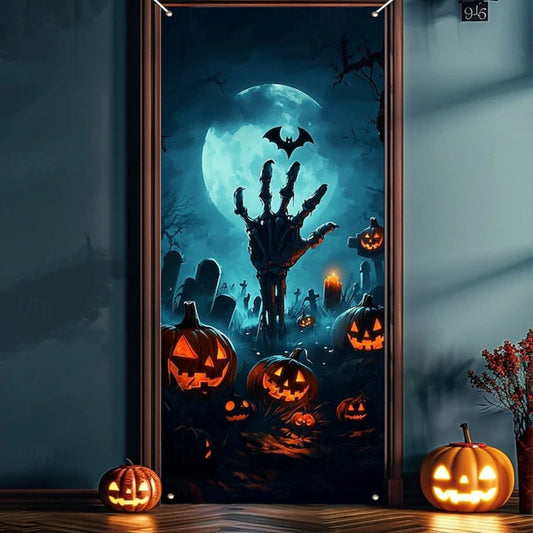 Halloween Spooky Door Covers Haunted Graveyard SC012