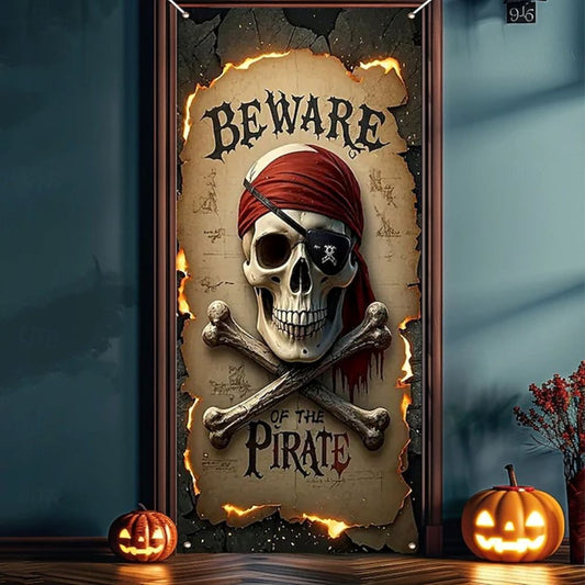 Halloween Spooky Door Covers Skeleton Pirate SC019
