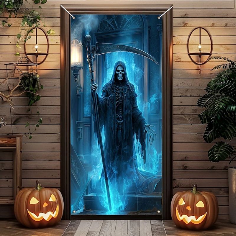 Halloween Spooky Door Covers Grim Reaper SC029