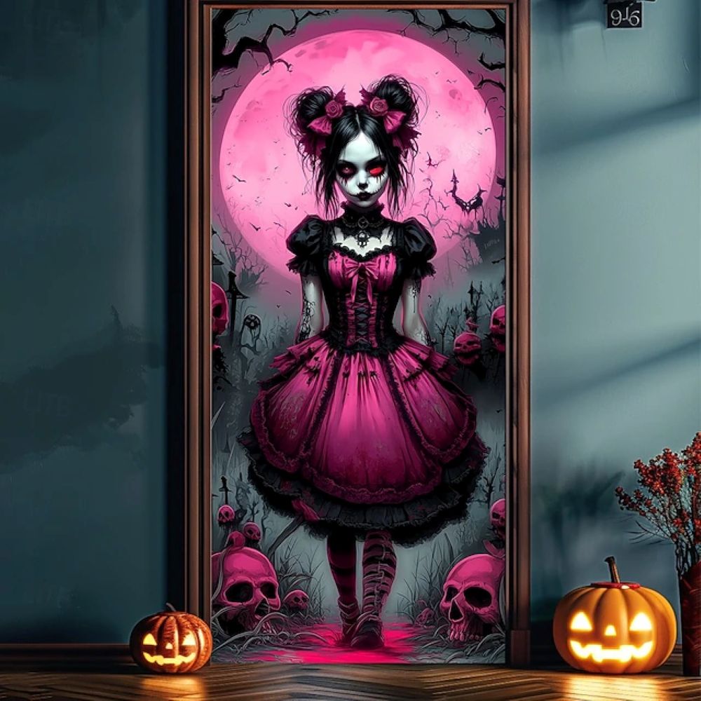 Halloween Spooky Door Covers Skeleton Warrior in Armor SC033