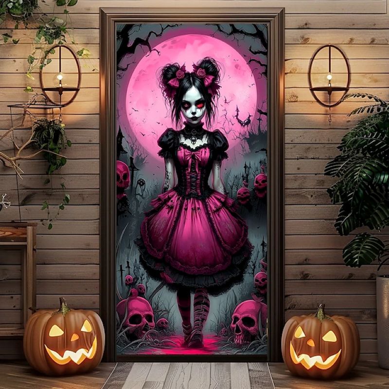 Halloween Spooky Door Covers Skeleton Warrior in Armor SC033