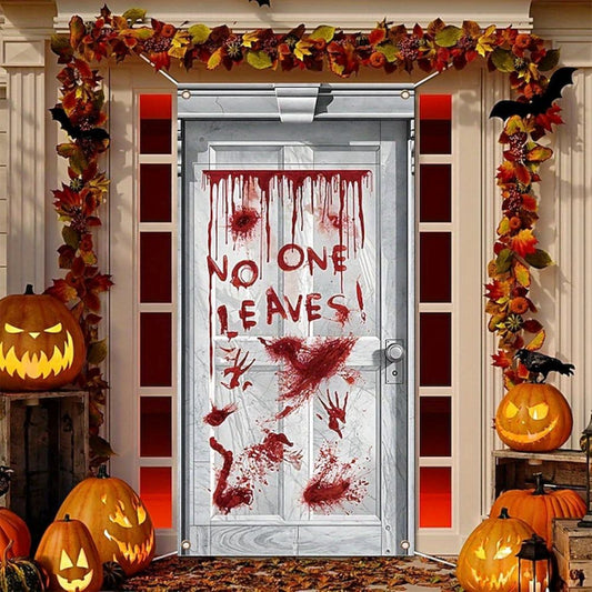 Halloween Spooky Door Covers "No One Leaves" SC040