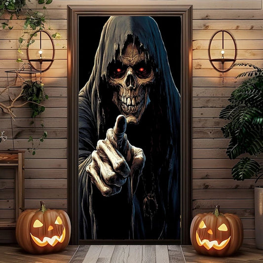 Halloween Spooky Door Covers Face Death SC044