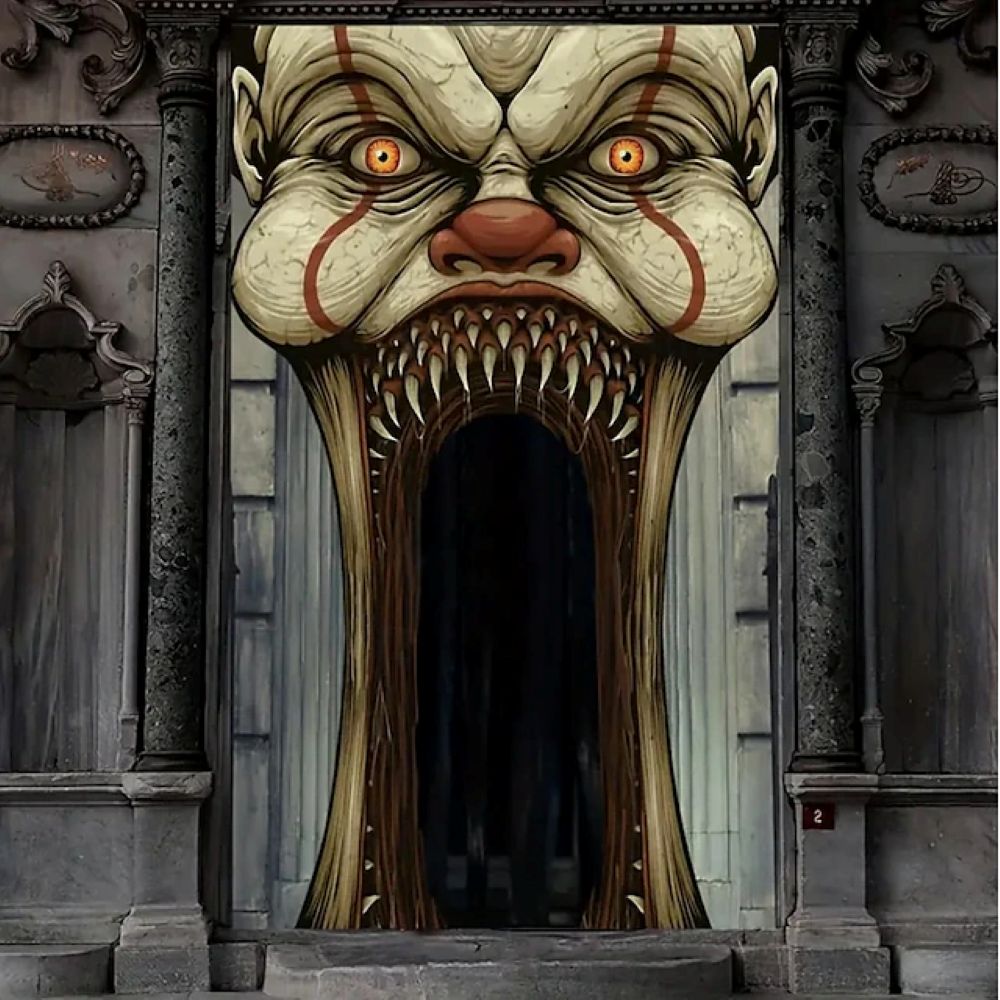 Halloween Spooky Door Covers Clown SC059