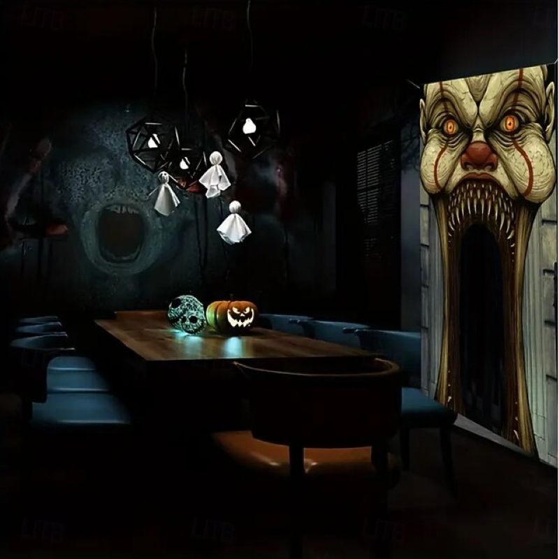 Halloween Spooky Door Covers Clown SC059