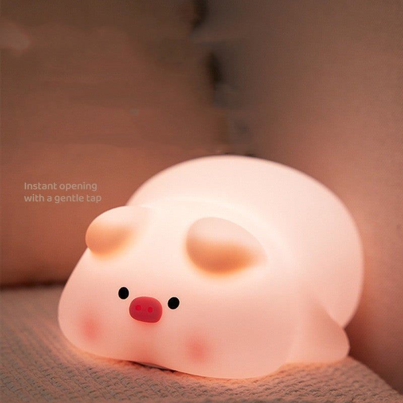 Animal Silicone Soft Night Lights with Touch Sensor - Piggy