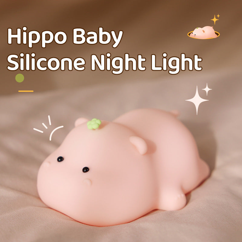 Animal Silicone Soft Night Lights with Touch Sensor - Hippo