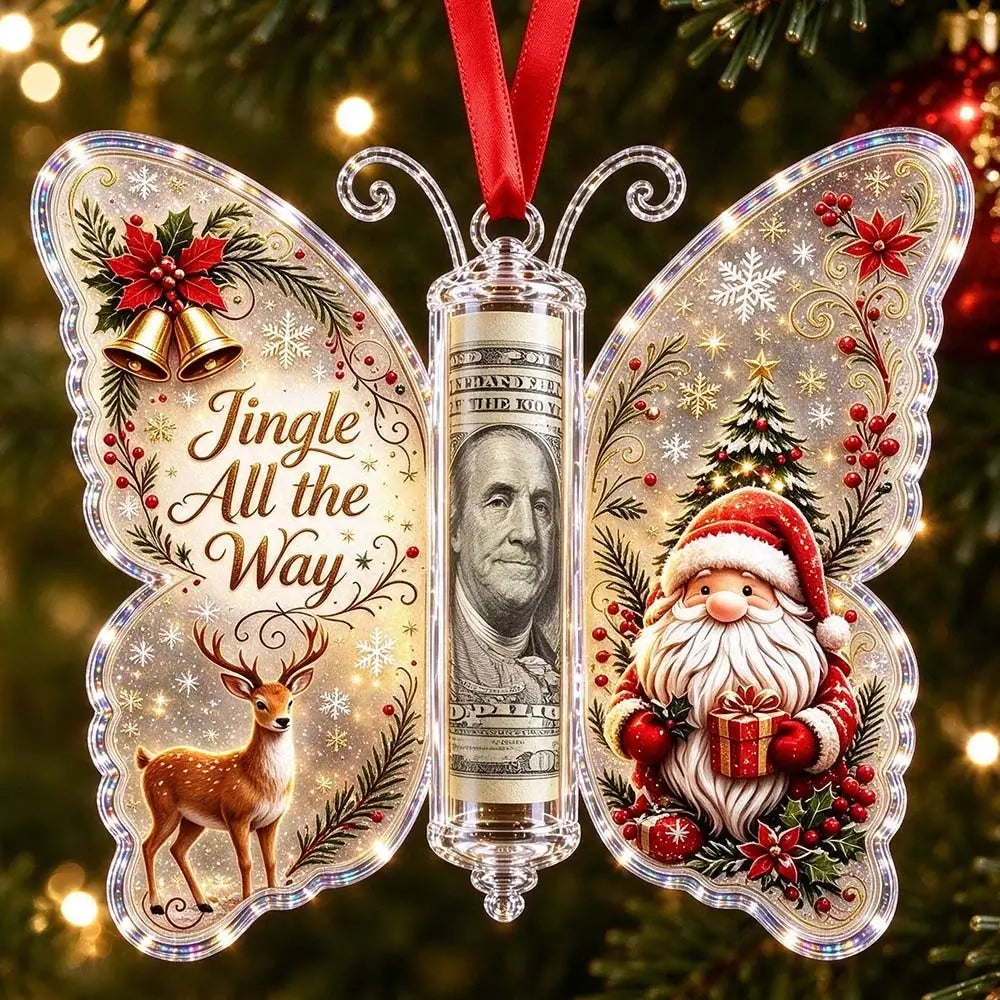 3D Butterfly Christmas Cash Gift Ornament – Money Holder Keepsake