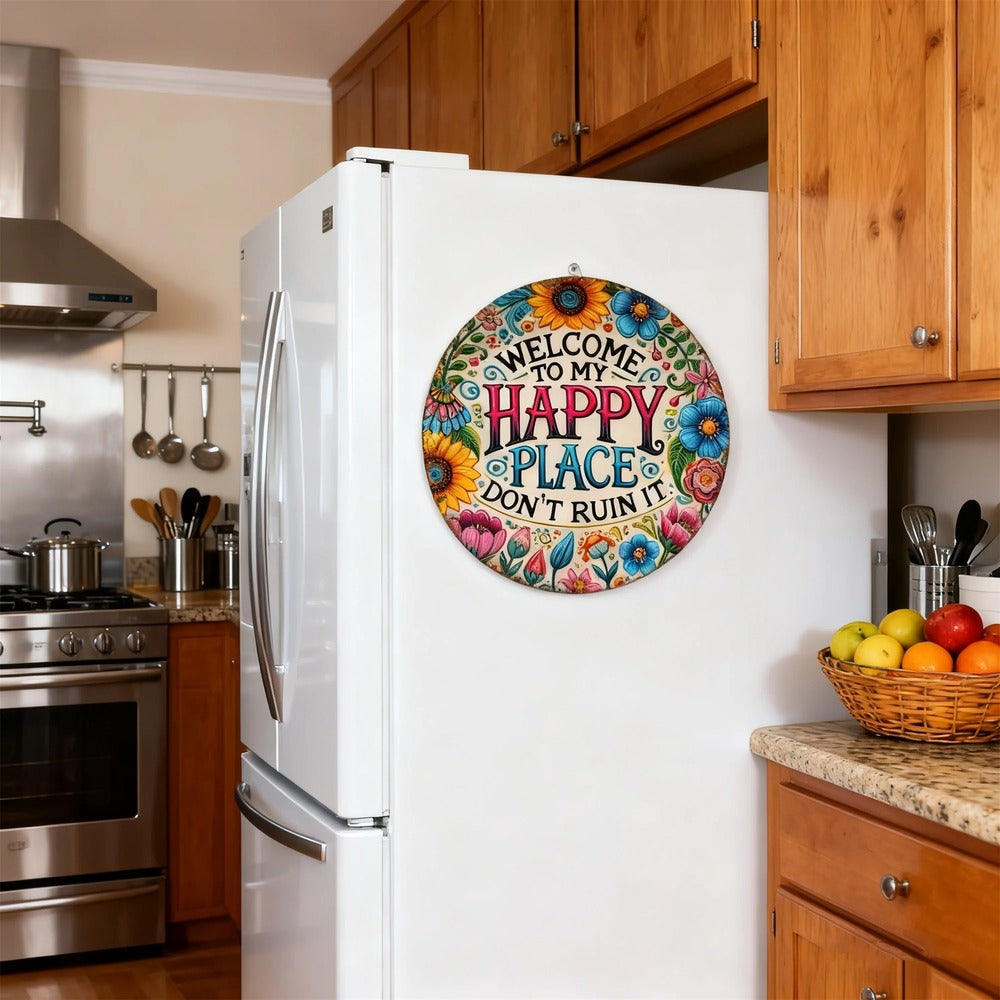 Welcome to My Happy Place – Metal Wall Sign