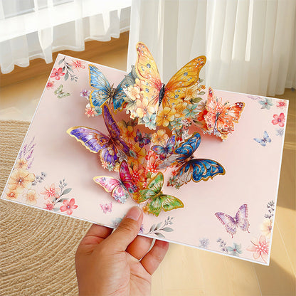 Vibrant 3D Butterfly & Daisy Pop-Up Greeting Card💐🦋