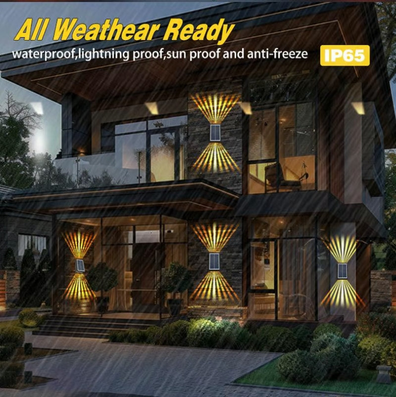 4 LED Solar Colorful Wall Lights Outdoor Light Waterproof