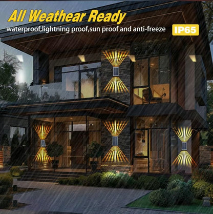 4 LED Solar Colorful Wall Lights Outdoor Light Waterproof
