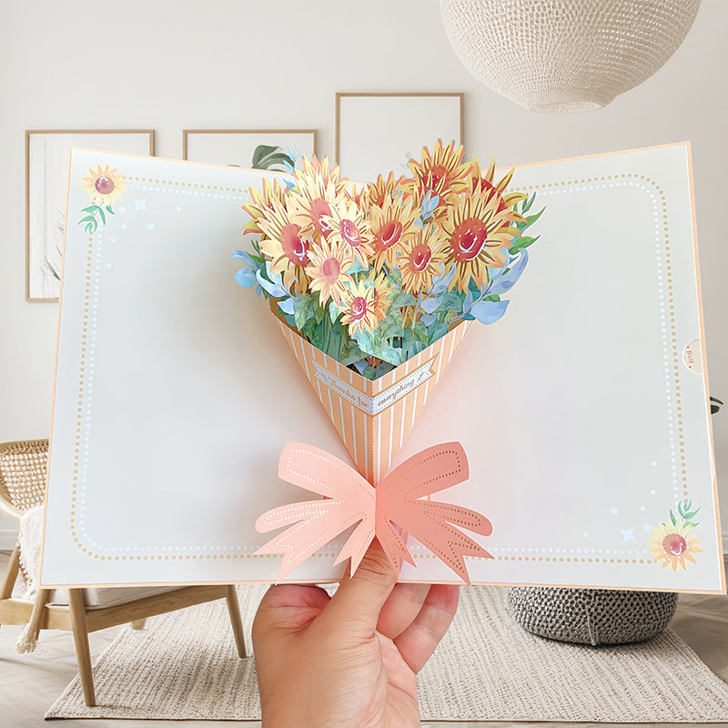 Vibrant 3D Butterfly & Daisy Pop-Up Greeting Card💐🦋