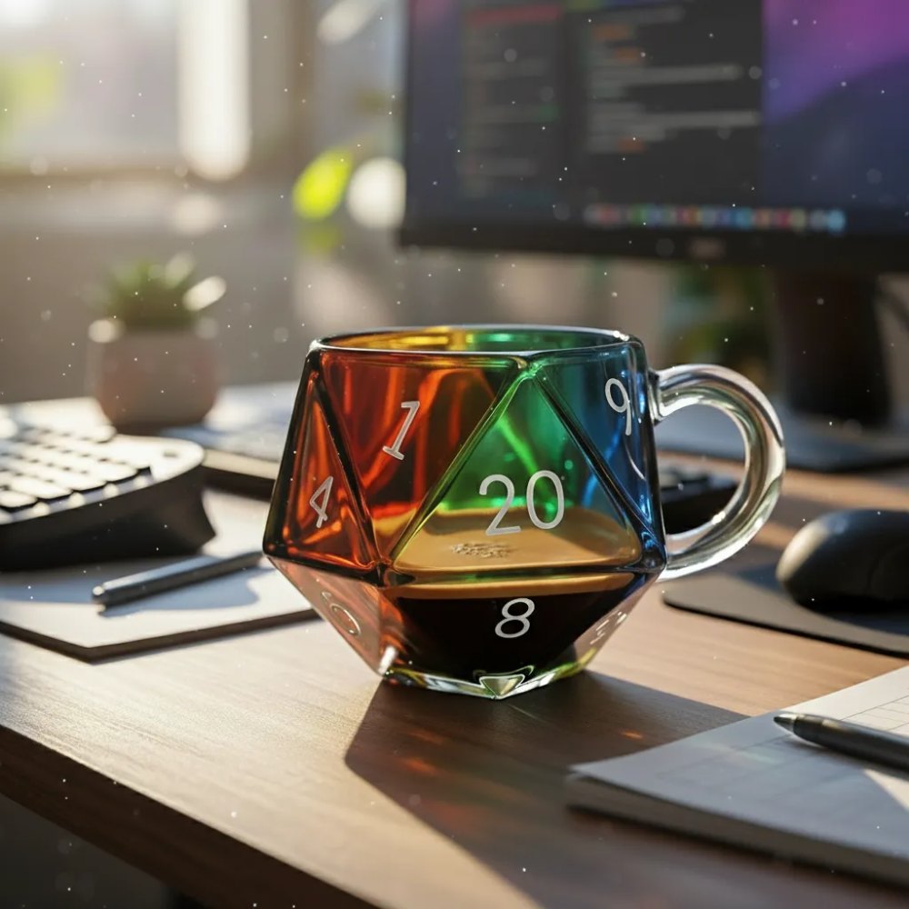Rainbow Glass D20 Dice Cup