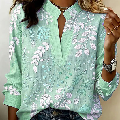 The Stand Collar Floral Blouse