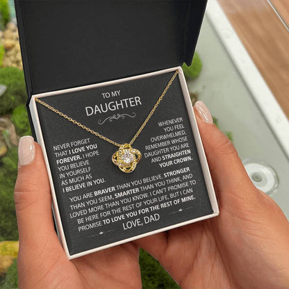 To My Daughter - Love Knot Necklace - Card148