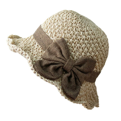 Elegant Woven Straw Sun Hat With Bow