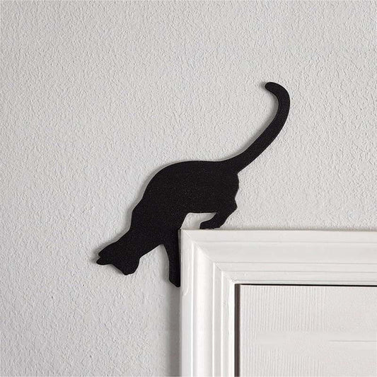 Jumping Cat Metal Door Topper