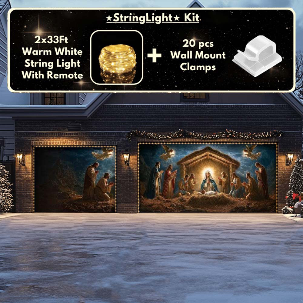 Nativity Scene Christmas Garage Door Covers D490