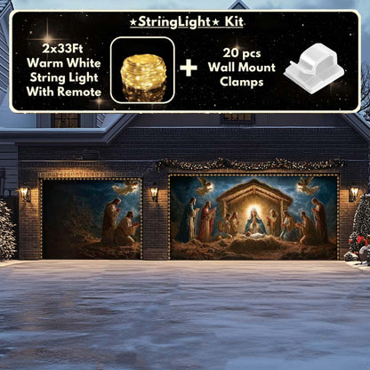 Nativity Scene Christmas Garage Door Covers D490