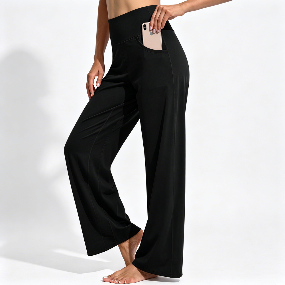 Wide Leg Pants Woman Yoga Pants with Pockets Stretch Loose Casual Lounge Sweatpants