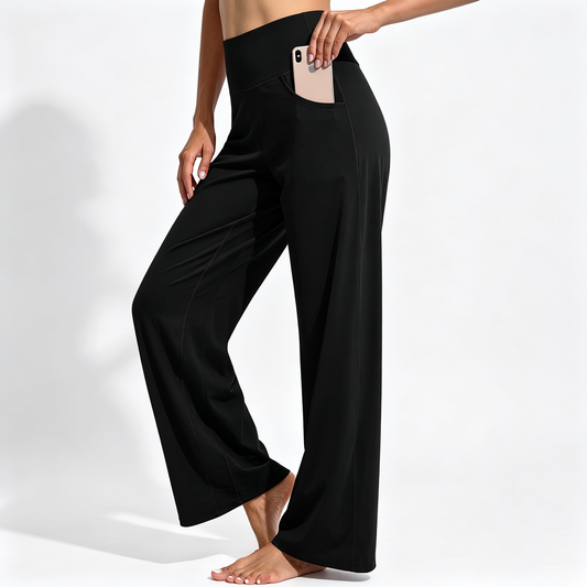 Wide Leg Pants Woman Yoga Pants with Pockets Stretch Loose Casual Lounge Sweatpants
