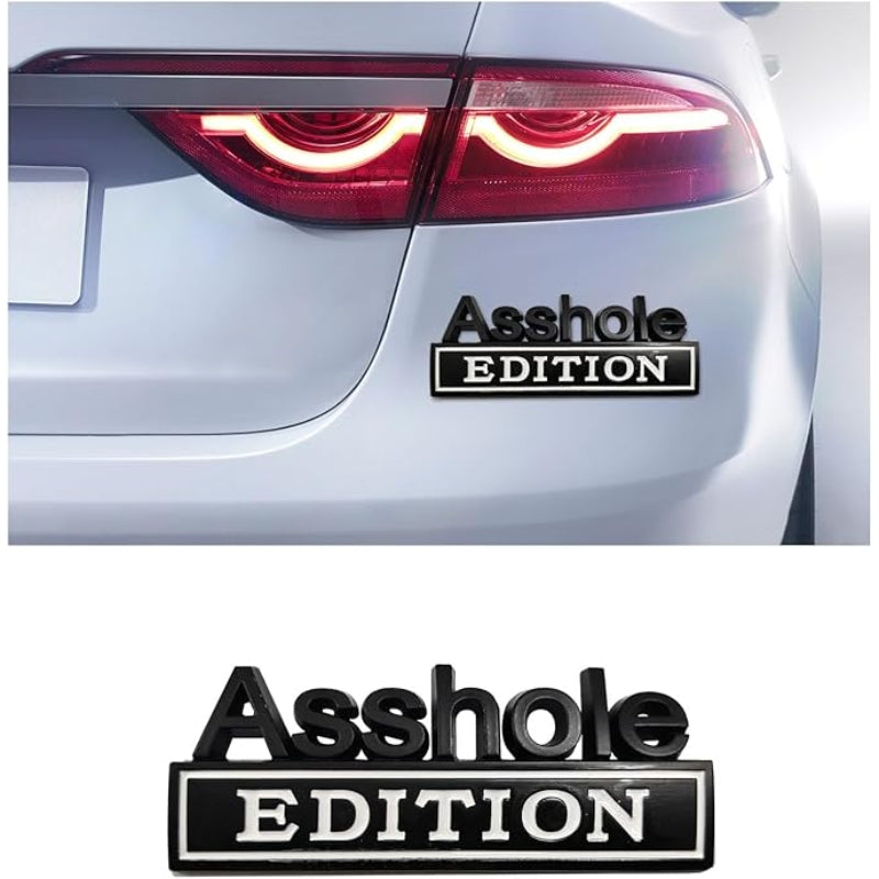 Asshole Edition - Emblem Sticker Badge, Funny Decals for Car, Truck, SUV, Motorcycle - TE009
