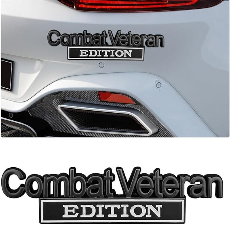 Combat Veteran - Emblem Sticker Badge, Funny Decals for Car, Truck, SUV, Motorcycle - TE007