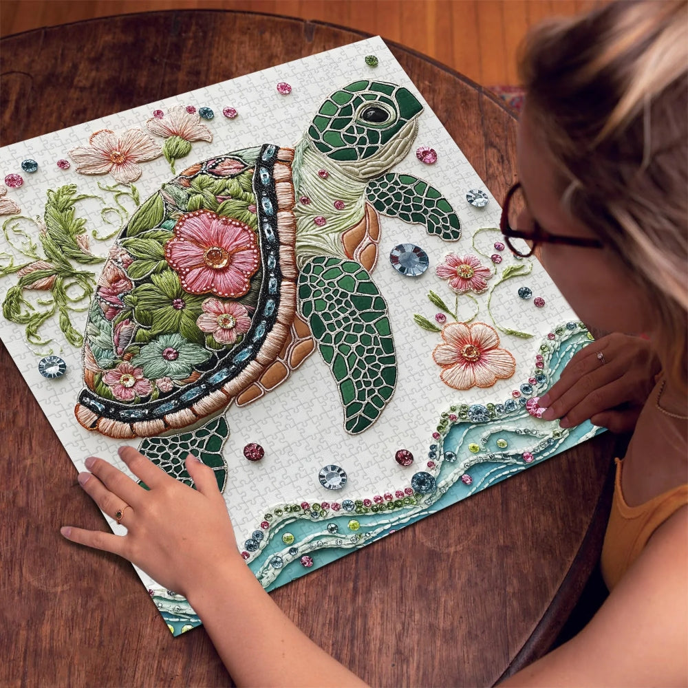 Wave Spirit Jigsaw Wooden Puzzle 1000 Pieces - Turtle