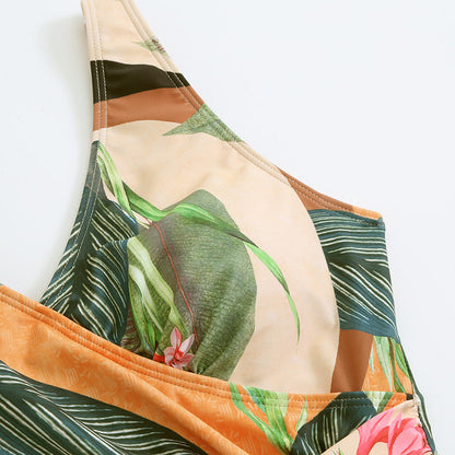 Resort Print One Piece Bikini - F381