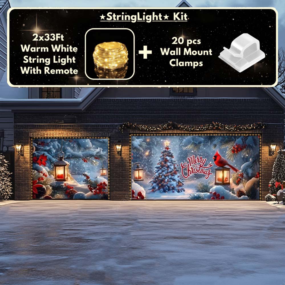 Cardinal's Christmas Garage Door Covers D488