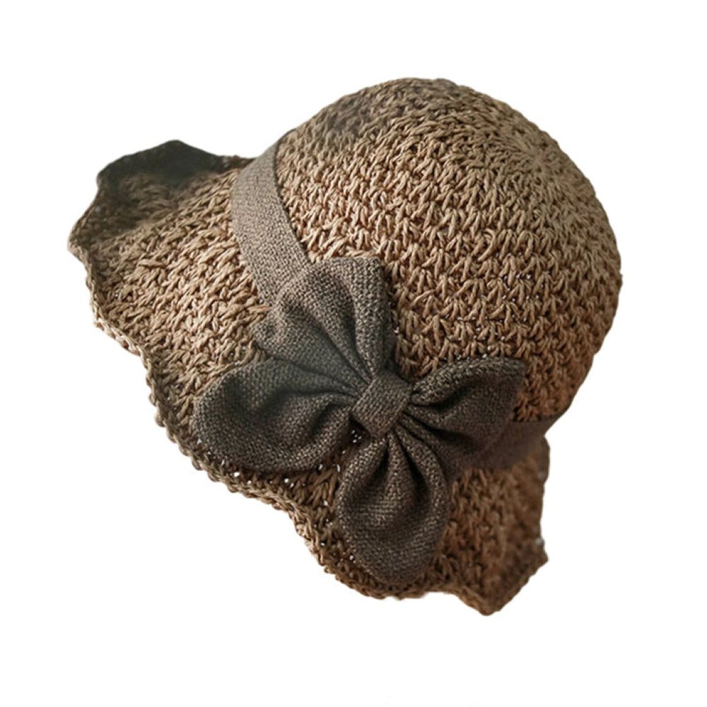 Elegant Woven Straw Sun Hat With Bow