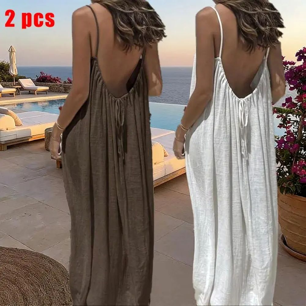 Women's Sleeveless Cami Lounge Dress – Soft Maxi Nightgown For Sleeping & Lounging