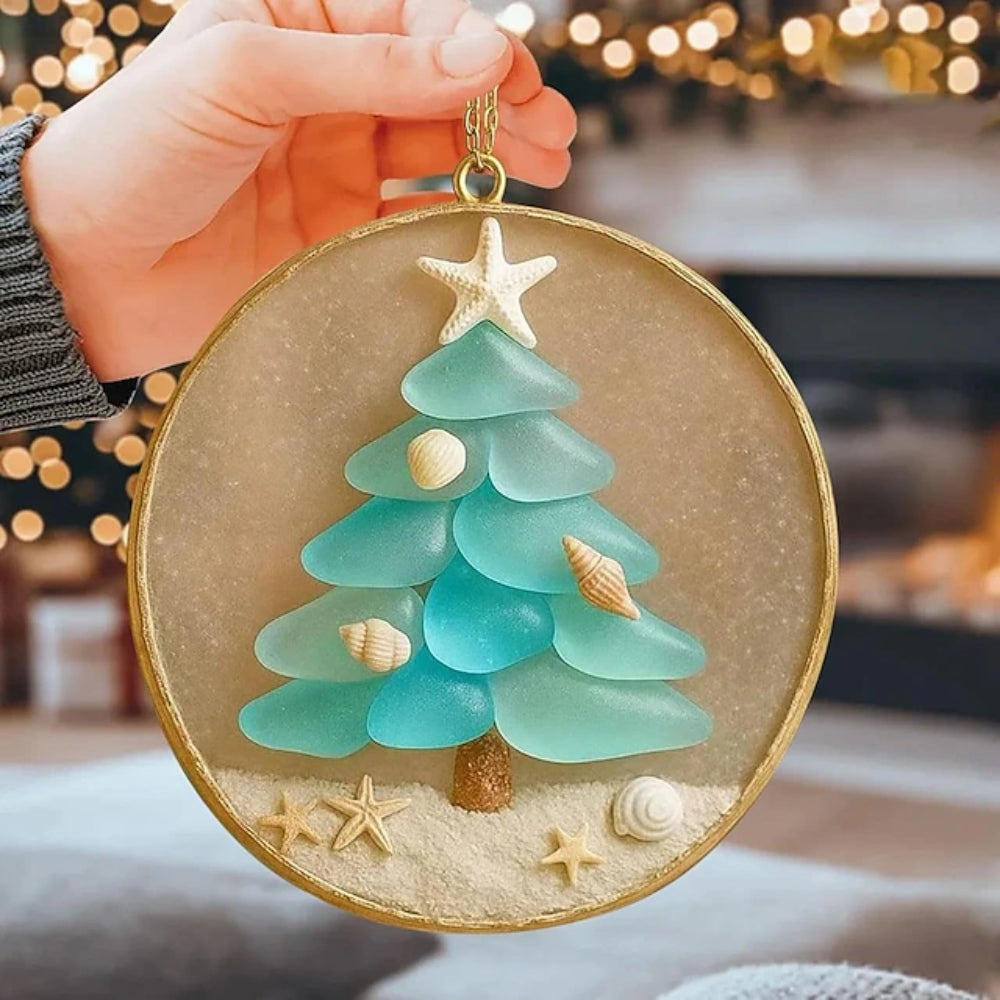 Sea Glass Coastal Christmas Tree Ornament