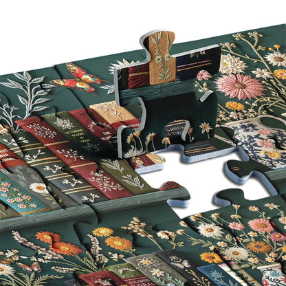 Blooming Bookshelf Jigsaw Wooden Puzzle 1000 Pieces