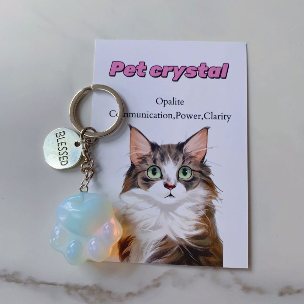 Pet Crystal Charm Keychain – Emotional Support Gift