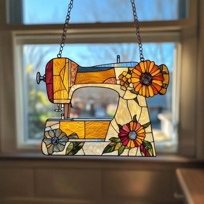 Cute Sewing Machine Suncatcher Ornament